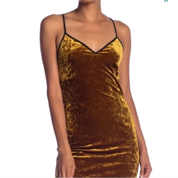 1. State Gold Velvet Midi Holiday Dress - Picture 2 of 2